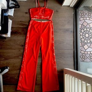 Free People 2pc Top/Pants w/ Lace Detail- US 4